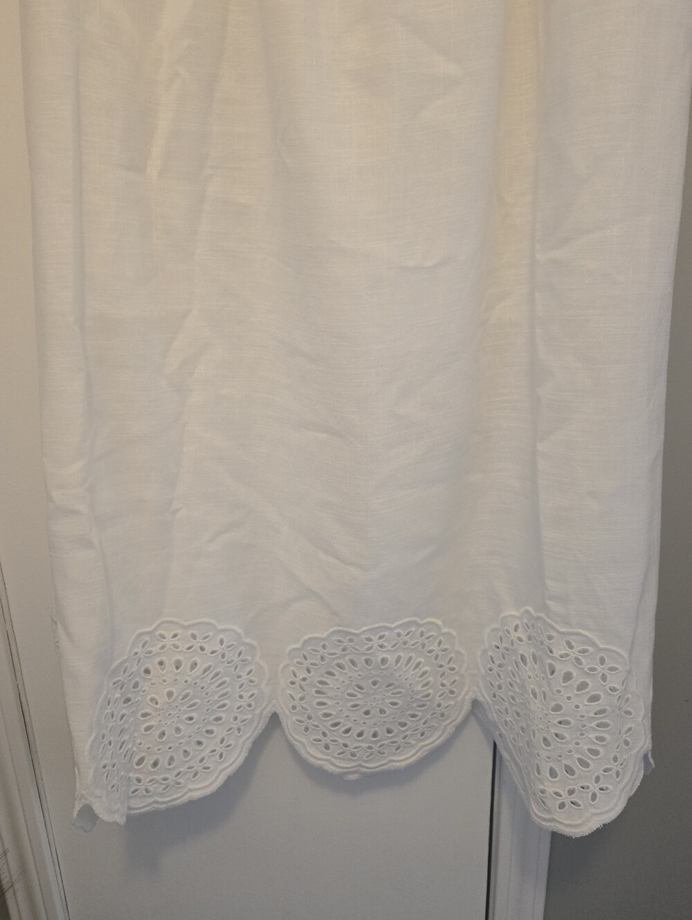 Melanie Lyne Scalloped Hem Maxi Skirt Size 10 Porcelain (White) Linen Blend - Picture 8 of 13